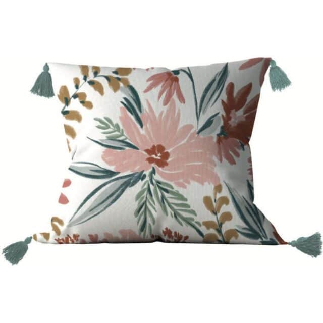Coussin déco Coton Marisol Rose 40 x 40 cm