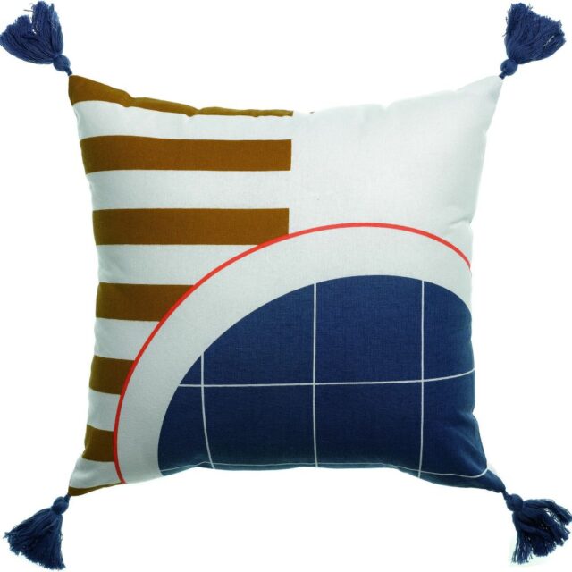 Coussin déco Coton Saphir Blanc 40 x 40 cm
