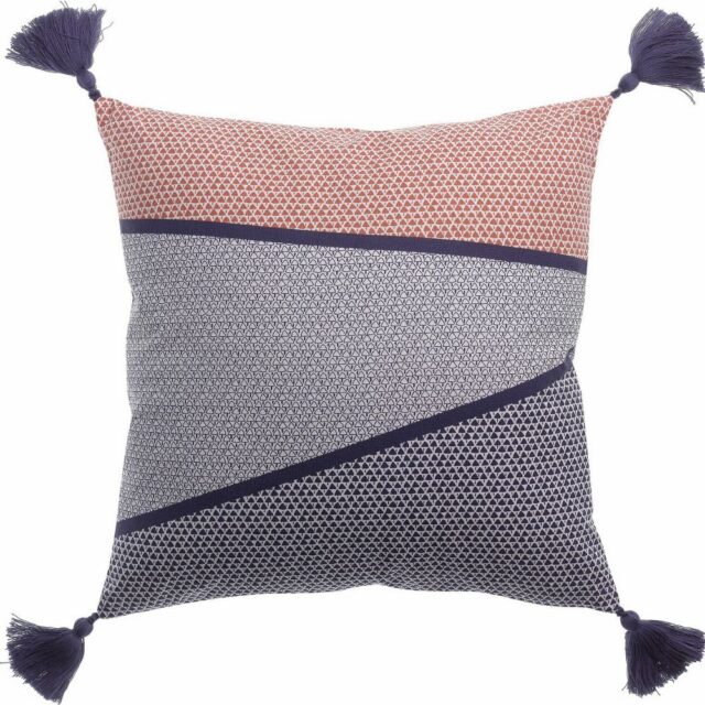 Coussin déco Coton Soline Violet 40 x 40 cm