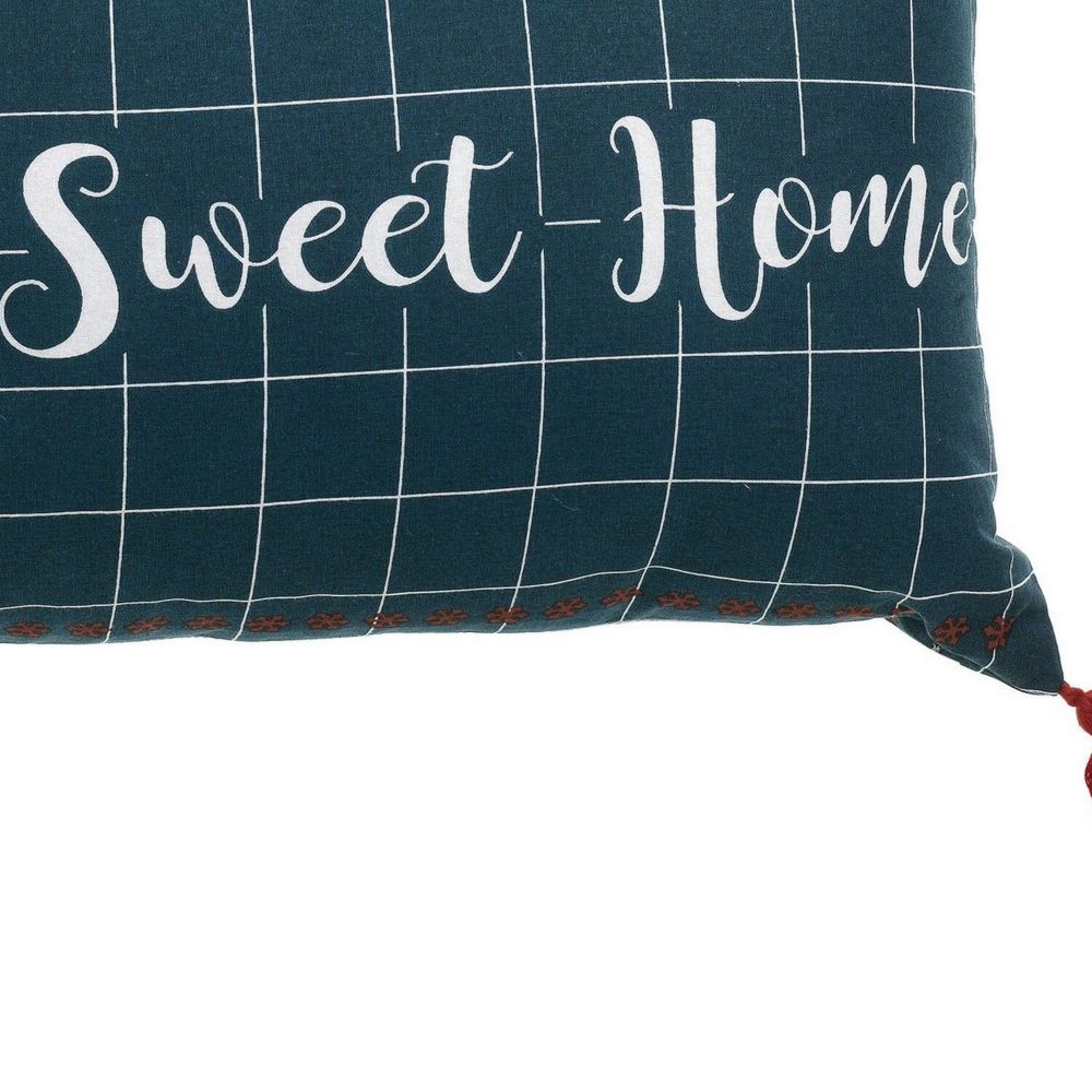 Coussin déco Coton Sweet Home Bleu 40 x 40 cm — vue 2