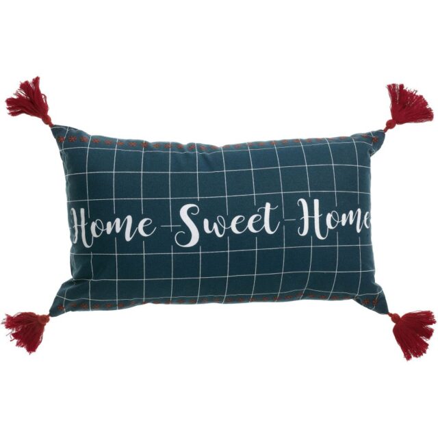 Coussin déco Coton Sweet Home Bleu 40 x 40 cm