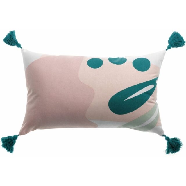Coussin déco Réversible Coton Althéa Rose 30 x 50 cm