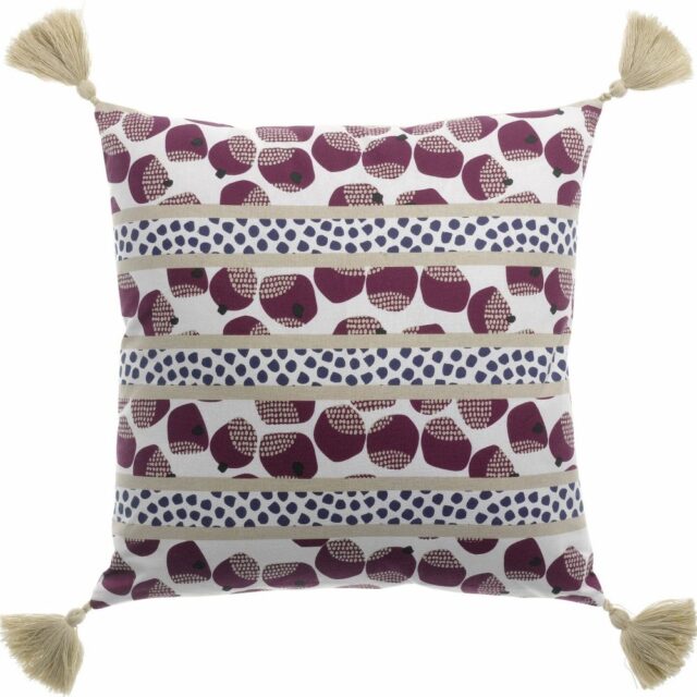 Coussin déco Réversible Coton Évana Rose 40 x 40 cm