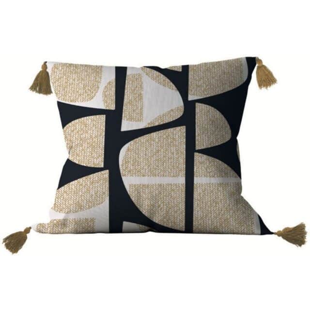 Coussin déco Réversible Coton Néolia Gris 40 x 40 cm