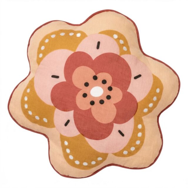 Coussin déhoussable Coton Hortense Multicolore 47 x 45 cm