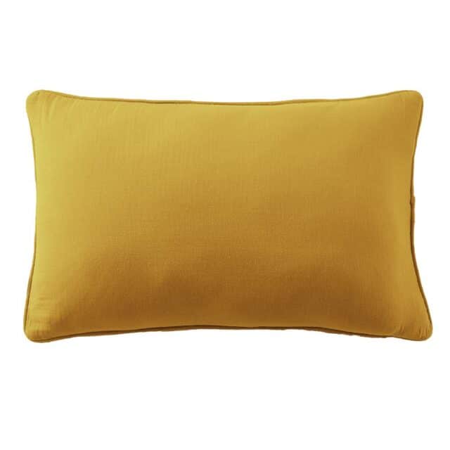 Coussin rectangulaire déhoussable Gaze de Coton Terra Safran 40 x 60 cm