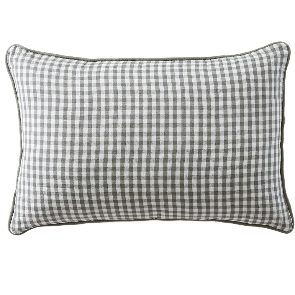 Coussin rectangulaire déhoussable Gaze de Coton Vickie Romarin 40 x 60 cm