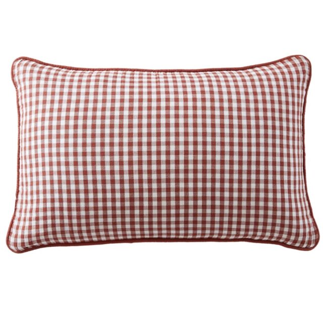 Coussin rectangulaire déhoussable Gaze de Coton Vickie Terracotta 40 x 60 cm