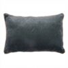 Coussin rectangulaire déhoussable Velours de Coton Bianca Ardoise 40 x 60 cm