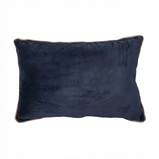 Coussin rectangulaire déhoussable Velours de Coton Bianca Minuit 40 x 60 cm