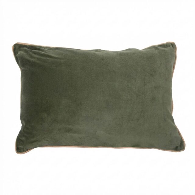 Coussin rectangulaire déhoussable Velours de Coton Bianca Thym 40 x 60 cm