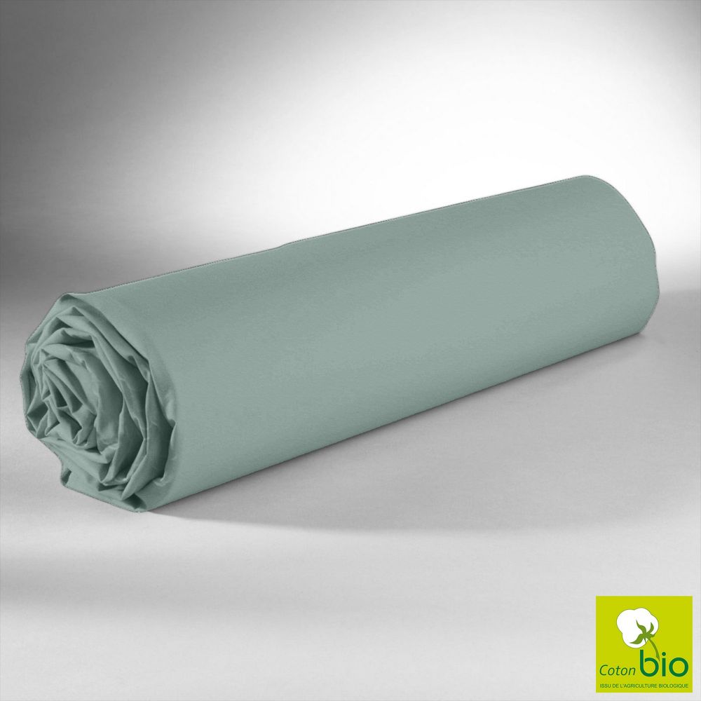 Drap housse 100% Coton Bio 57 fils Beige 90 x 200 cm — vue 2