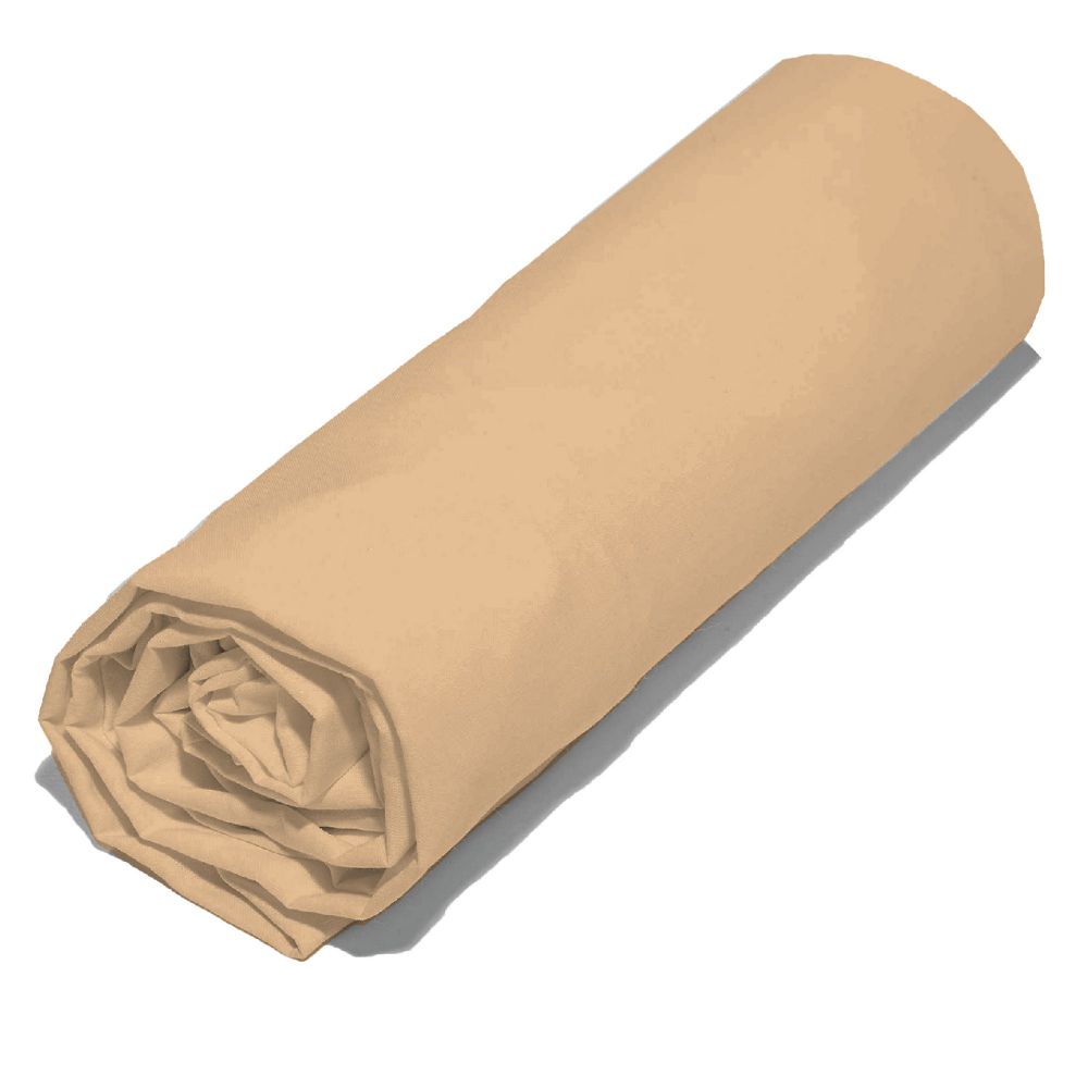 Drap housse 100% Coton Bio 57 fils Beige 90 x 200 cm — vue 6