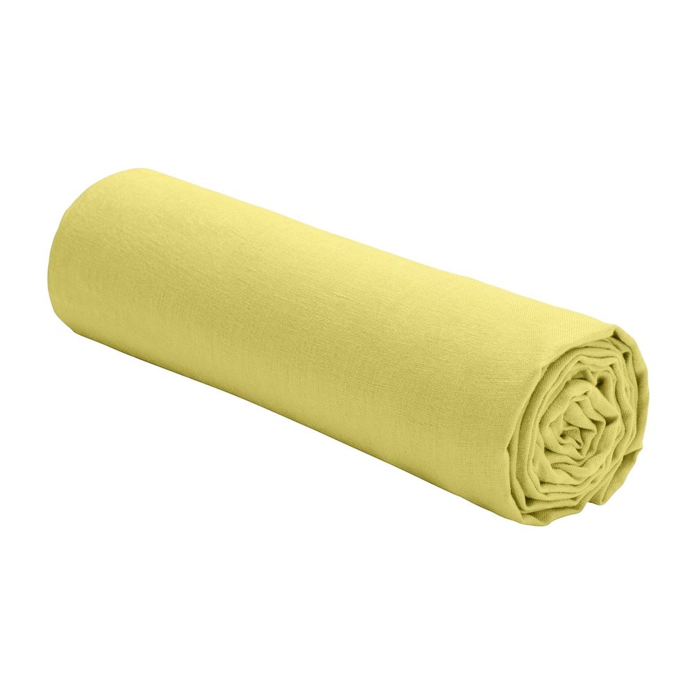 Drap housse en lin Français – lin lavé Poire Vert 140 x 190 cm — vue 2