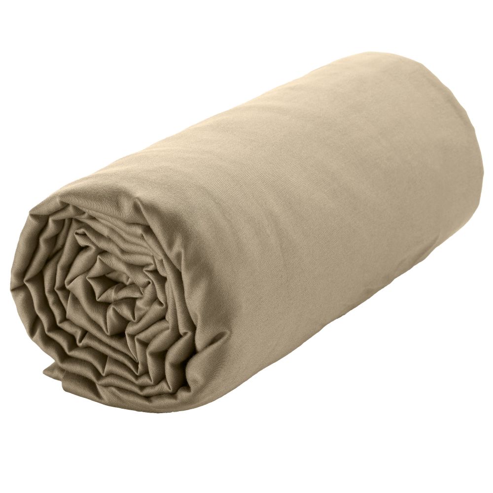 Drap housse Satin de Coton Beige 140 x 190 cm — vue 2
