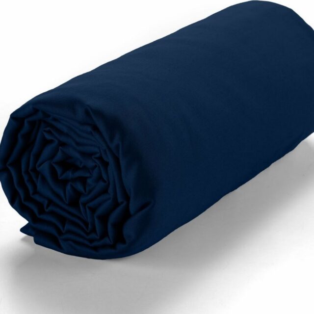 Drap housse Satin de Coton Cobalt Bleu 140 x 190 cm