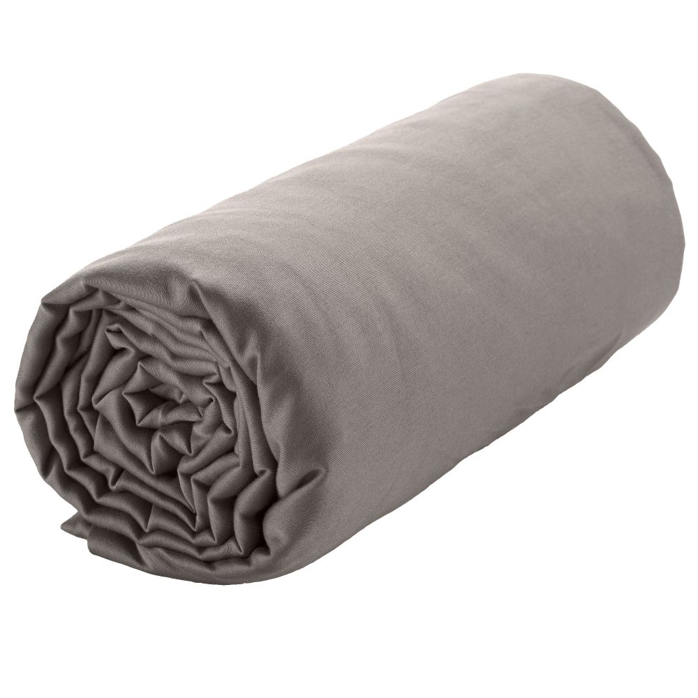 Drap housse Satin de Coton Gris Clair 140 x 190 cm — vue 2