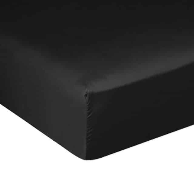 Drap housse Satin de Coton Noir 140 x 190 cm