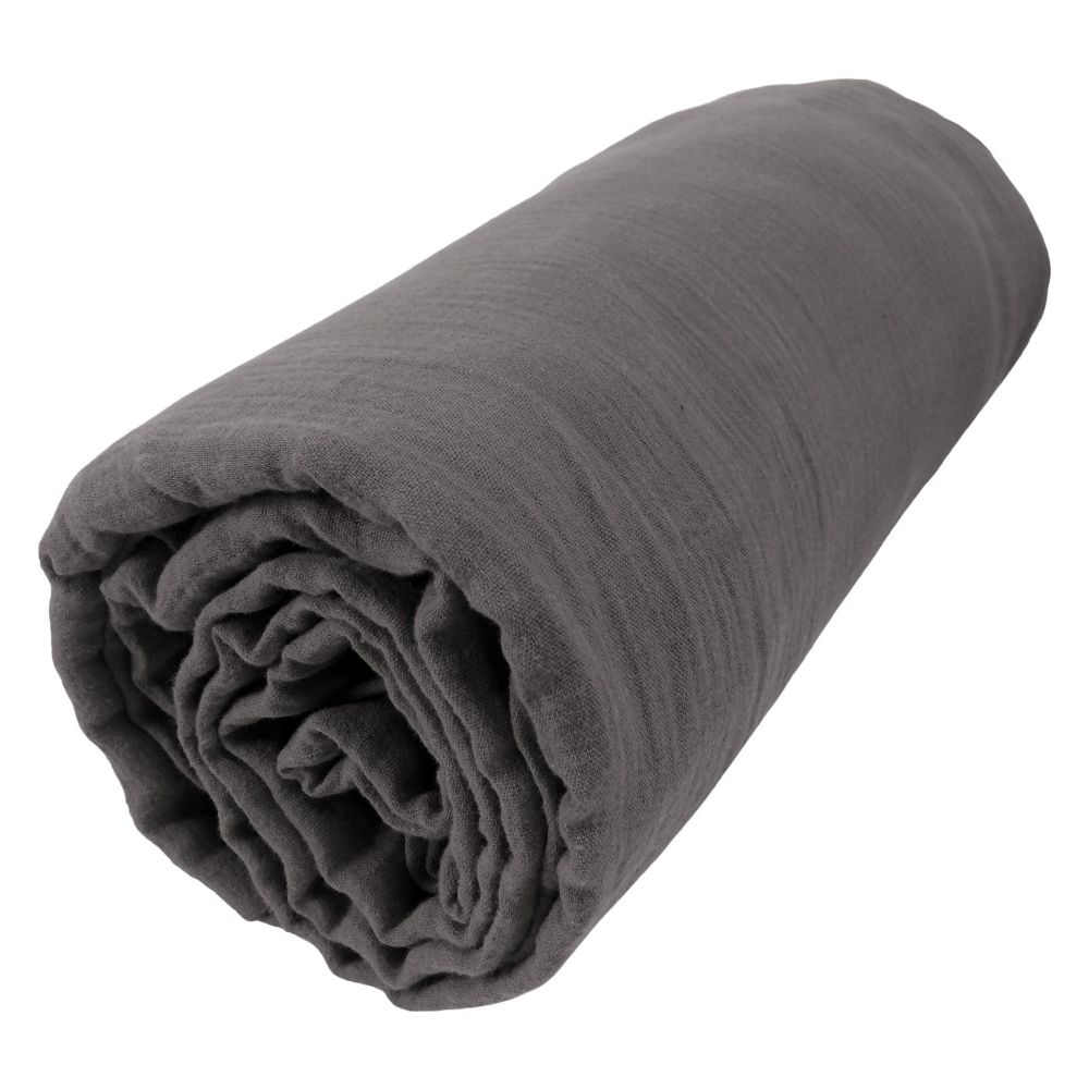 Drap housse en Gaze de coton Granit 140 x 190 cm — vue 4