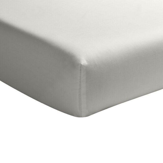 Drap housse Percale de Coton Gris Perle 140 x 190 cm
