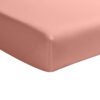 Drap housse Percale de Coton Rose Poudré 140 x 190 cm