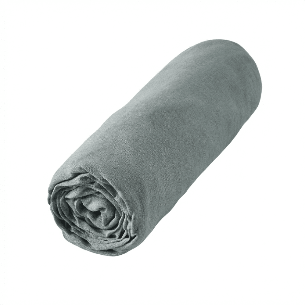 Drap housse Lin Rosalie Azur 140 x 190 cm — vue 2