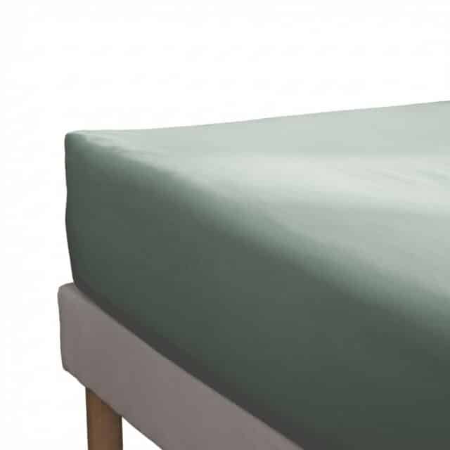 Drap housse Percale de Coton Céladon Celadon 140 x 190 cm
