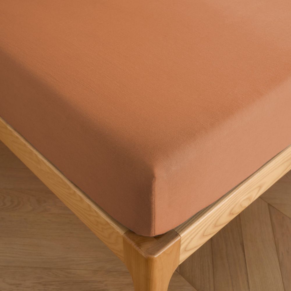 Drap Housse Lin Métis Caramel 140 x 190 cm