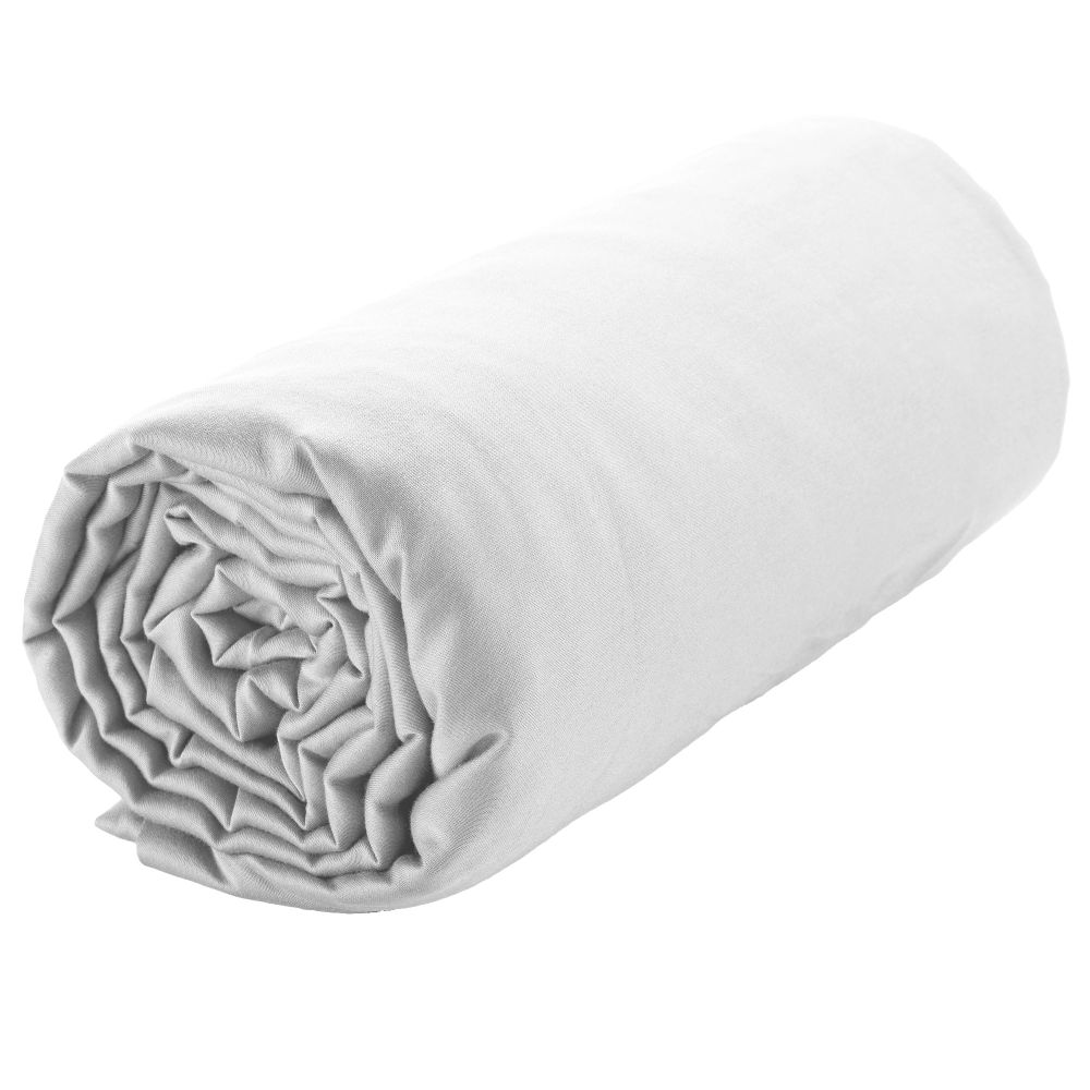 Drap housse Satin de Coton Blanc 160 x 200 cm — vue 2
