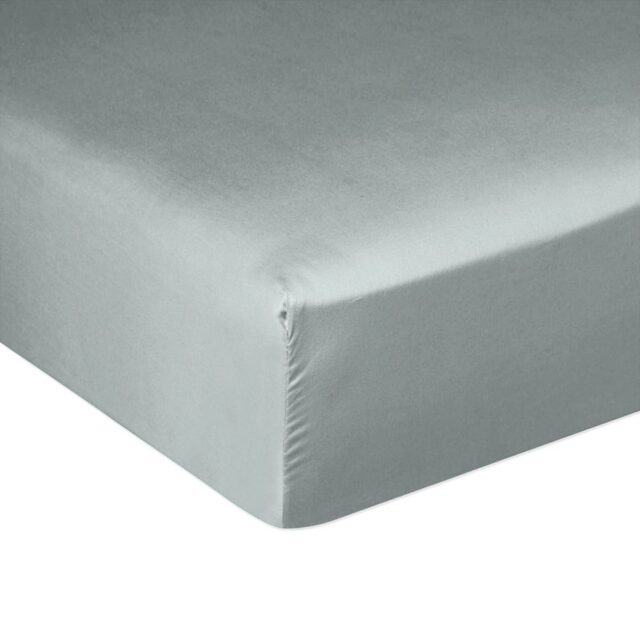 Drap housse Satin de Coton Celadon Vert 160 x 200 cm