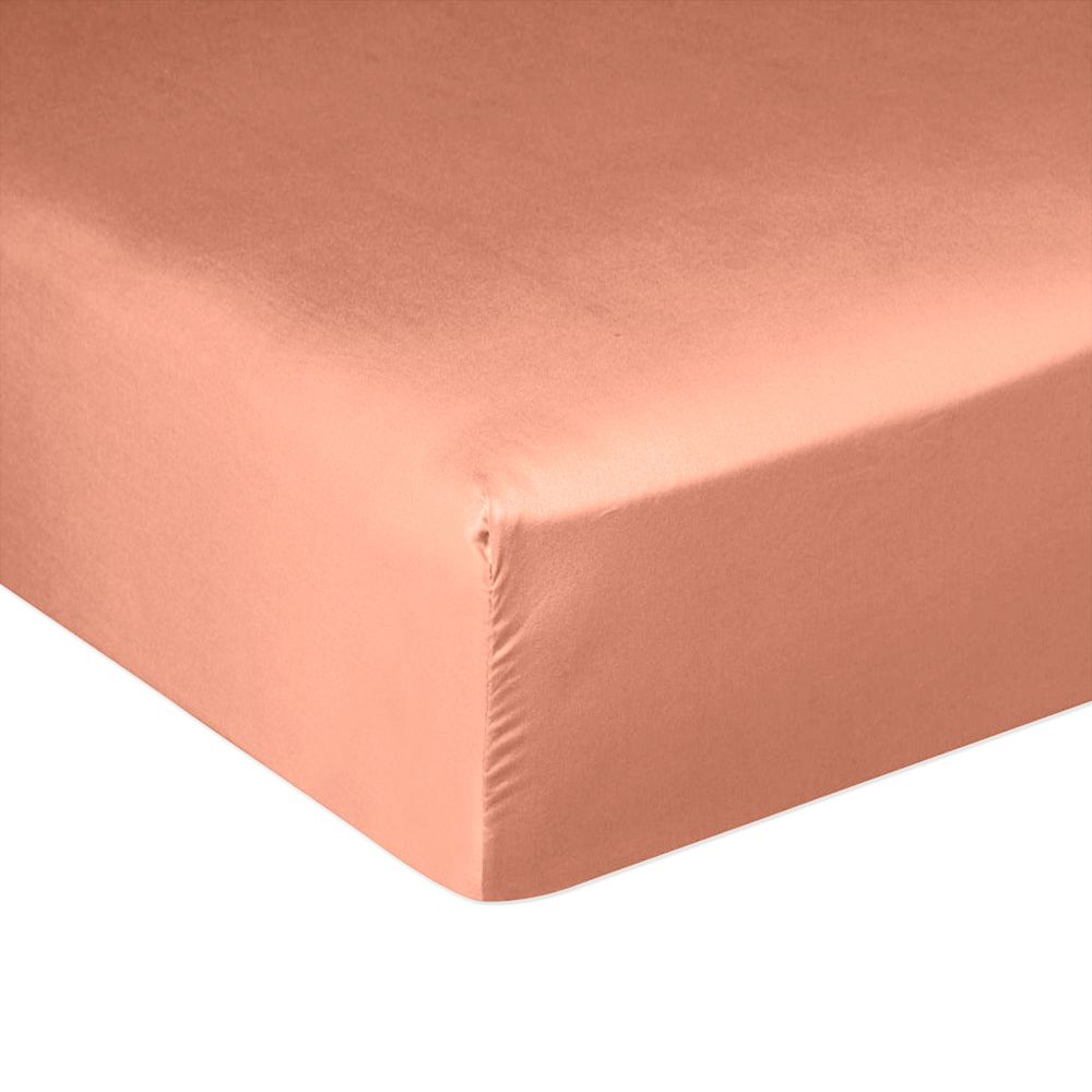 Drap housse Satin de Coton Rose 160 x 200 cm