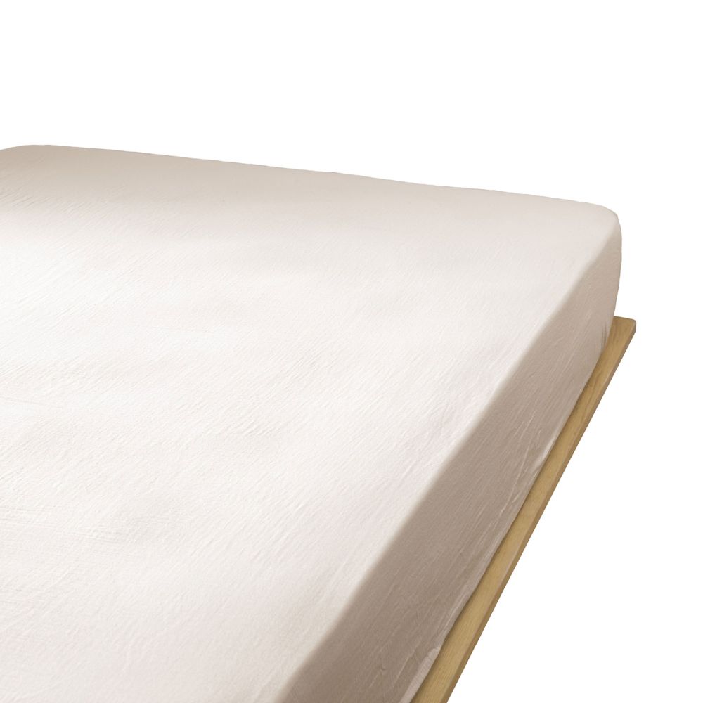 Drap housse en Gaze de coton Naturel 160 x 200 cm — vue 2