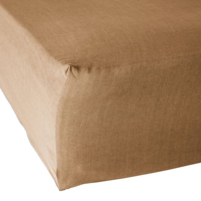 Drap housse Lyocell Camel 160 x 200 cm
