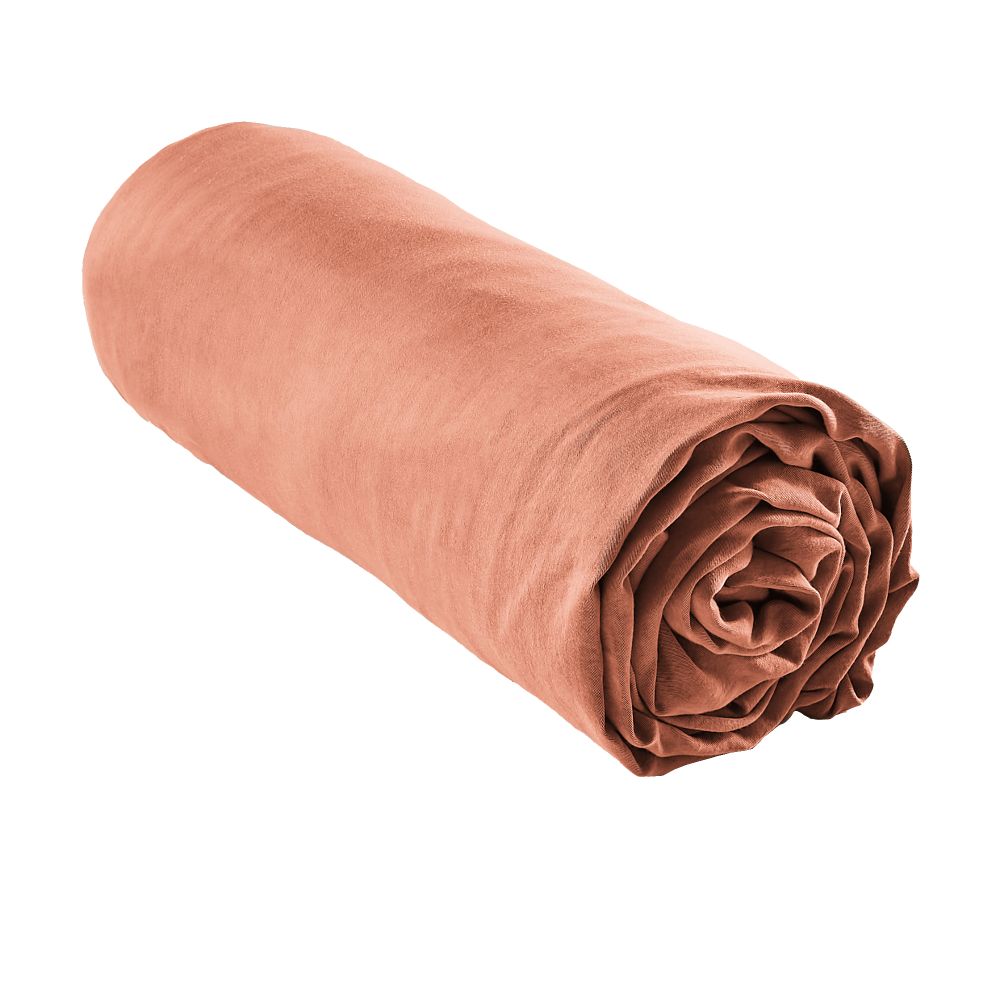 Drap housse Lyocell Terracotta 160 x 200 cm — vue 2