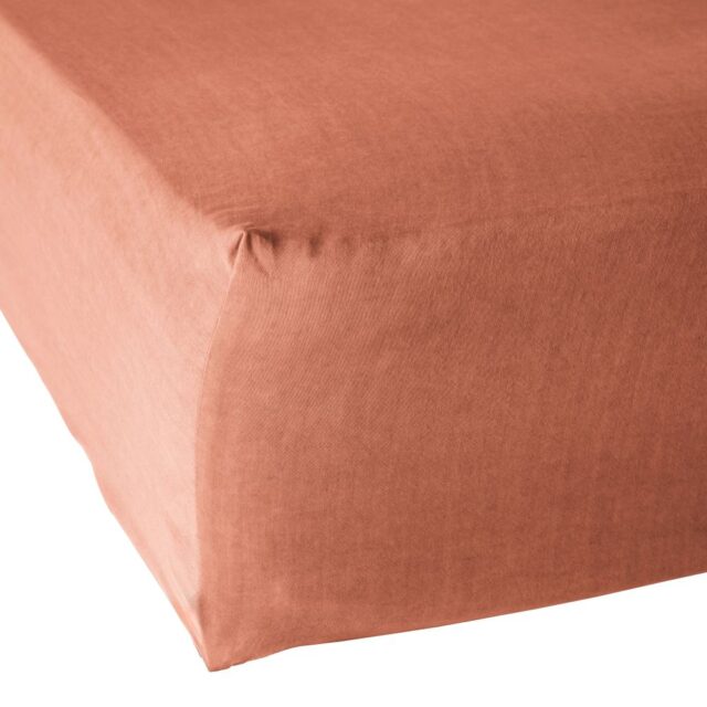 Drap housse Lyocell Terracotta 160 x 200 cm