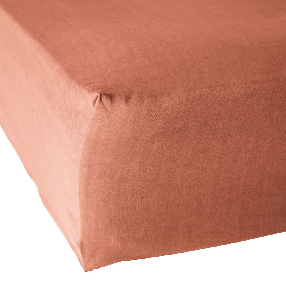 Drap housse Lyocell Terracotta 160 x 200 cm