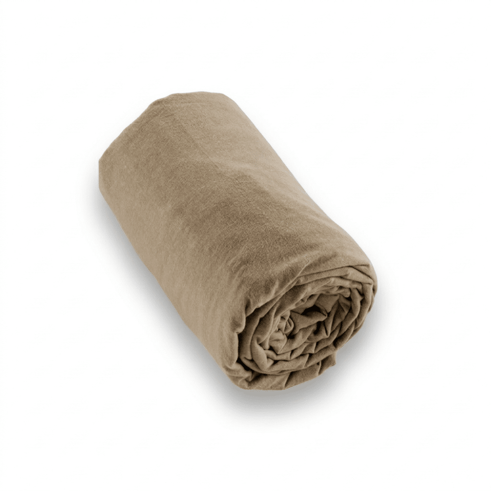 Drap housse Flanelle de Coton Jasmine Ficelle 160 x 200 cm — vue 2