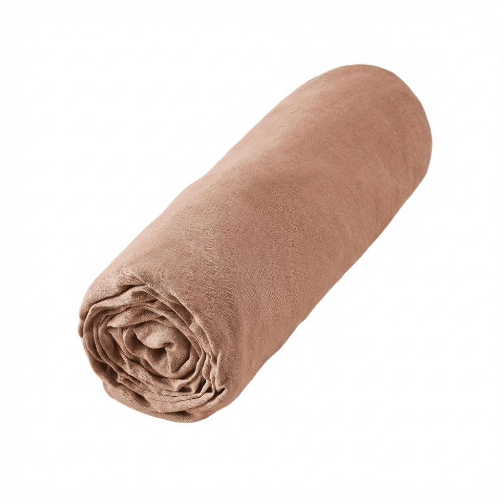 Drap housse Lin Rosalie Vieux Rose 160 x 200 cm — vue 2