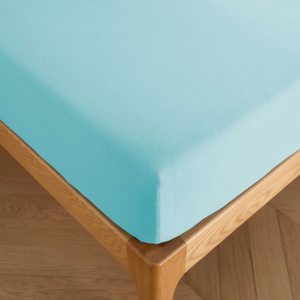 Drap Housse Lin Métis Aqua 160 x 200 cm