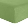 Drap housse en lin Français - lin lavé Kiwi Vert 180 x 200 cm