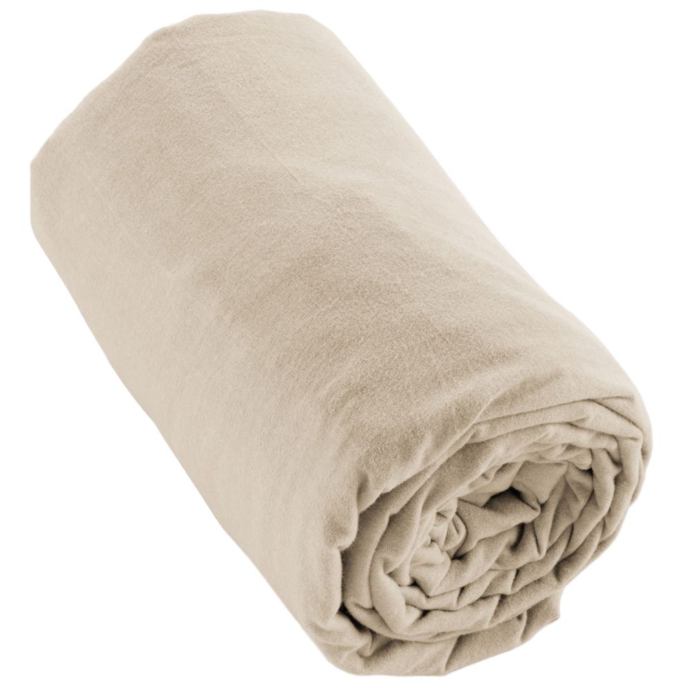 Drap housse Flanelle de Coton Sable 180 x 200 cm — vue 2