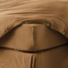 Drap housse en Gaze de coton Camel 180 x 200 cm