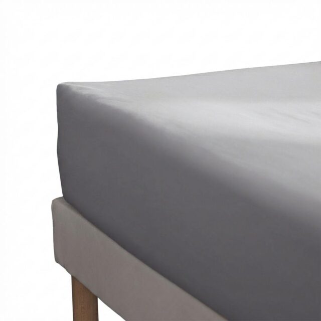Drap housse Percale de Coton Galet 200 x 200 cm