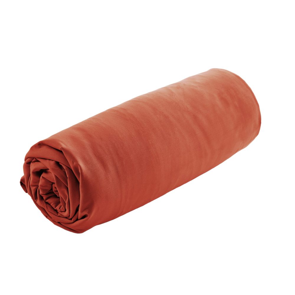 Drap housse Percale de Coton Terre De Sienne 200 x 200 cm — vue 2
