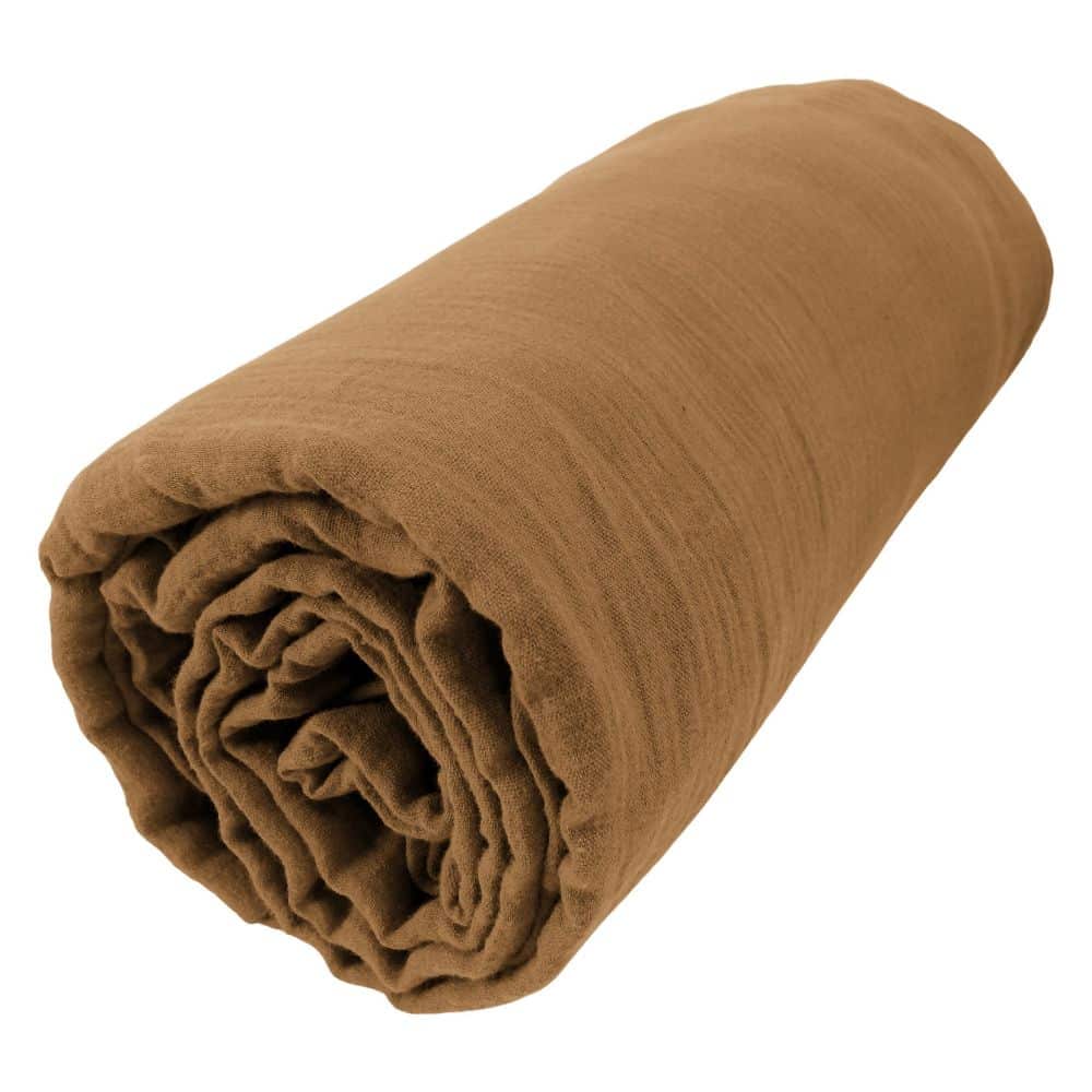 Drap housse en Gaze de coton Camel 90 x 190 cm — vue 4