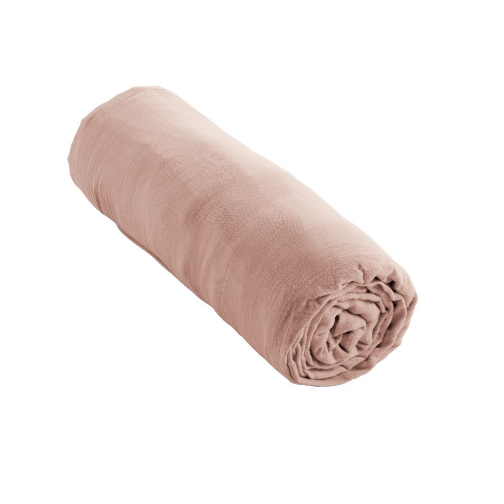 Drap housse en Gaze de coton Guimauve 90 x 190 cm — vue 3