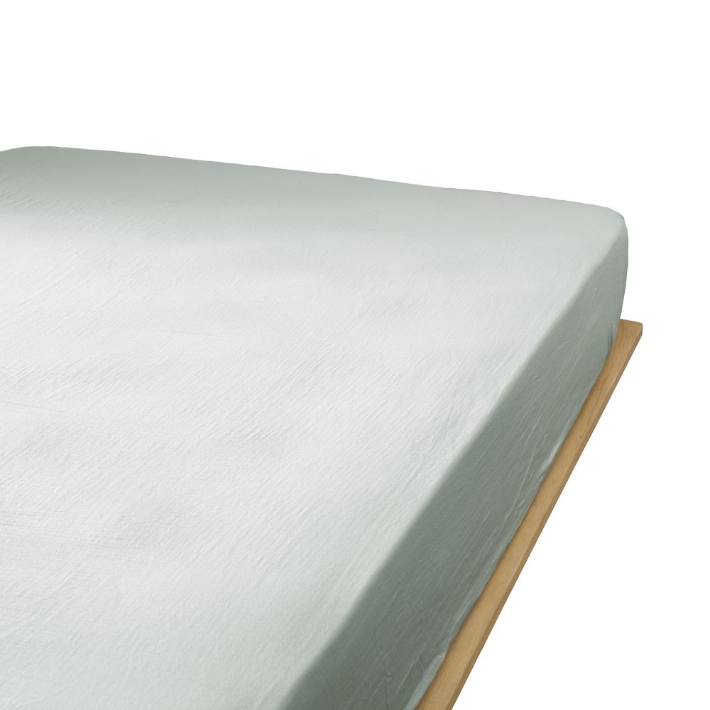 Drap housse Gaze de Coton Eucalyptus Bleu Clair 90 x 190 cm — vue 2