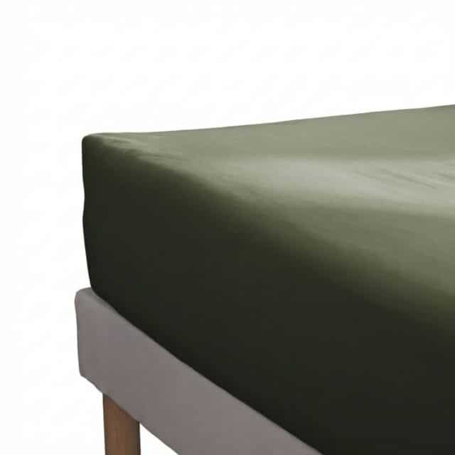 Drap housse Percale de Coton Thym 90 x 190 cm