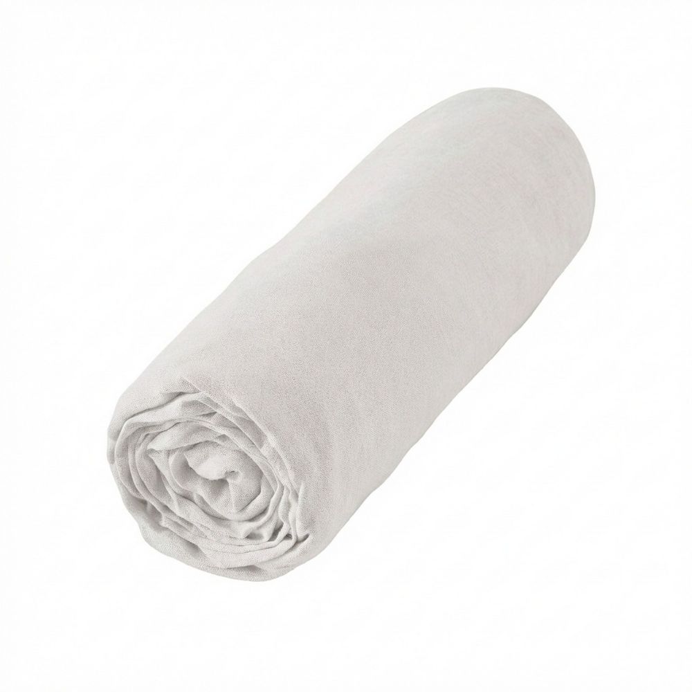 Drap housse Lin Rosalie Craie 90 x 190 cm — vue 2