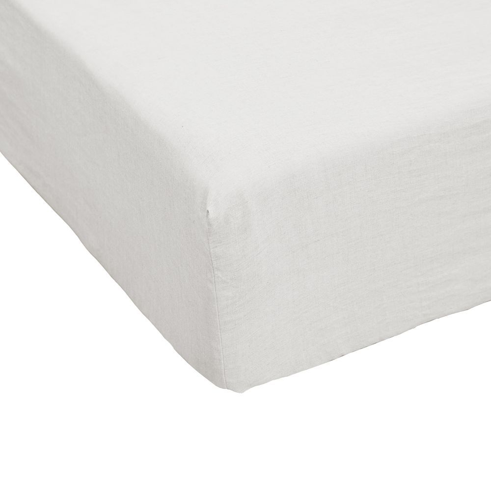 Drap housse Lin Rosalie Craie 90 x 190 cm